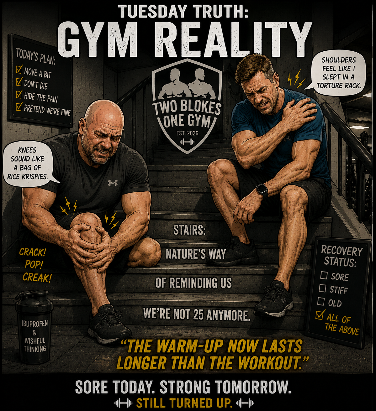 Tuesday Gym Reality cartoon