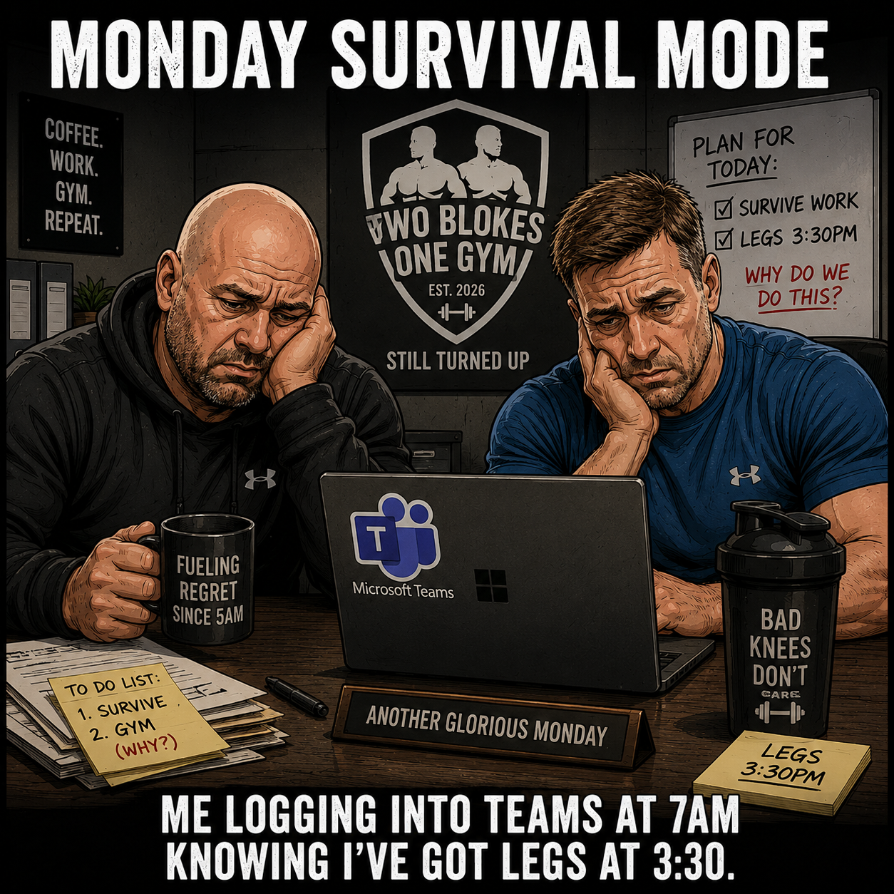 Monday Survival Mode cartoon